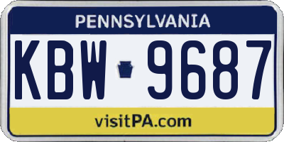 PA license plate KBW9687