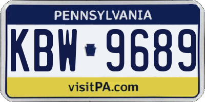 PA license plate KBW9689