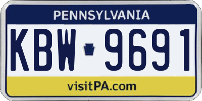 PA license plate KBW9691