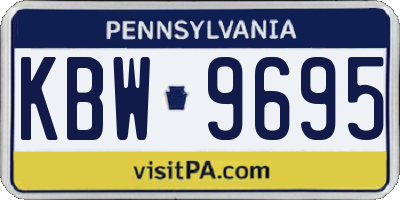 PA license plate KBW9695