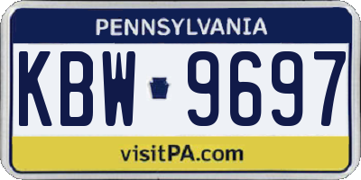 PA license plate KBW9697
