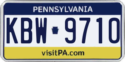 PA license plate KBW9710