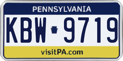 PA license plate KBW9719