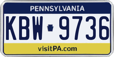 PA license plate KBW9736