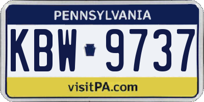 PA license plate KBW9737