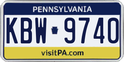 PA license plate KBW9740