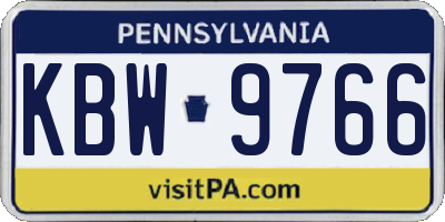 PA license plate KBW9766