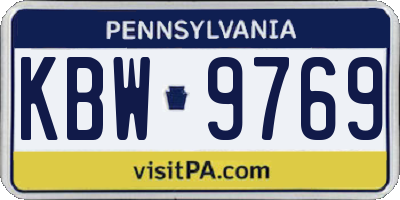 PA license plate KBW9769