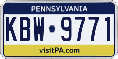 PA license plate KBW9771