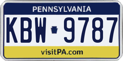 PA license plate KBW9787