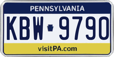 PA license plate KBW9790
