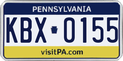 PA license plate KBX0155