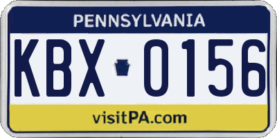 PA license plate KBX0156
