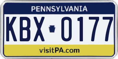 PA license plate KBX0177