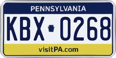 PA license plate KBX0268