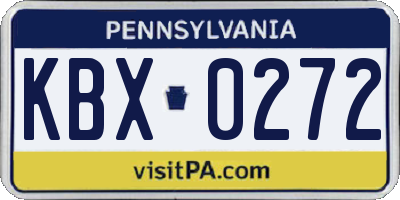 PA license plate KBX0272