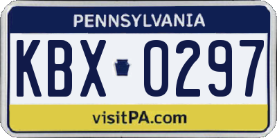 PA license plate KBX0297