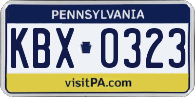 PA license plate KBX0323