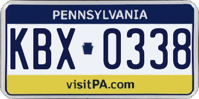 PA license plate KBX0338