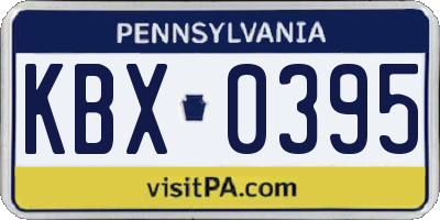 PA license plate KBX0395