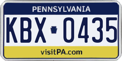 PA license plate KBX0435