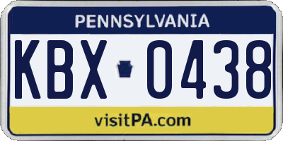 PA license plate KBX0438