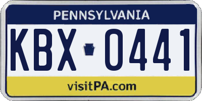 PA license plate KBX0441