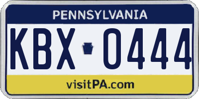 PA license plate KBX0444