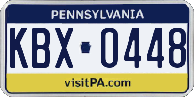 PA license plate KBX0448