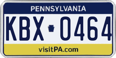 PA license plate KBX0464