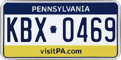 PA license plate KBX0469