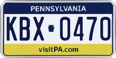 PA license plate KBX0470