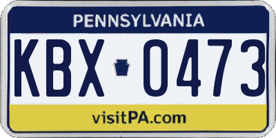 PA license plate KBX0473