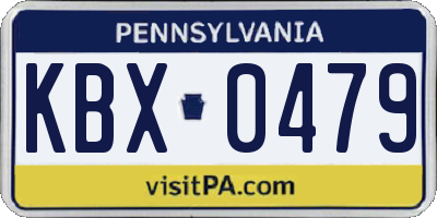 PA license plate KBX0479