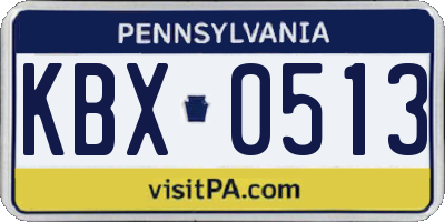 PA license plate KBX0513