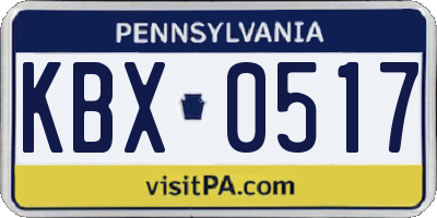 PA license plate KBX0517