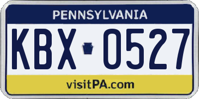 PA license plate KBX0527