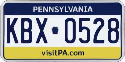 PA license plate KBX0528