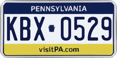 PA license plate KBX0529