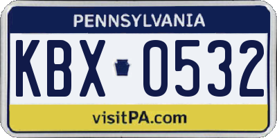 PA license plate KBX0532