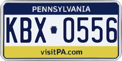 PA license plate KBX0556