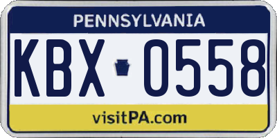 PA license plate KBX0558