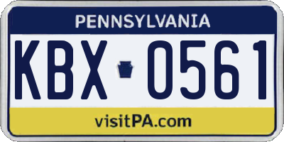 PA license plate KBX0561
