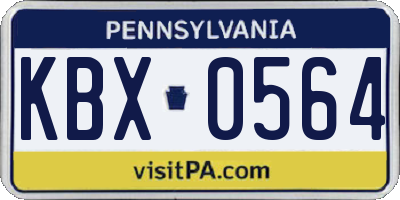 PA license plate KBX0564