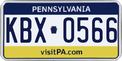 PA license plate KBX0566