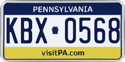 PA license plate KBX0568