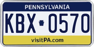PA license plate KBX0570