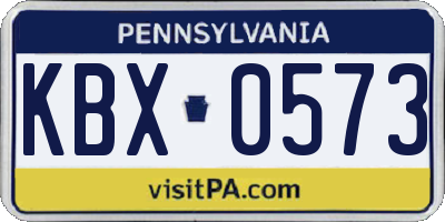 PA license plate KBX0573