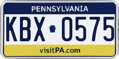 PA license plate KBX0575