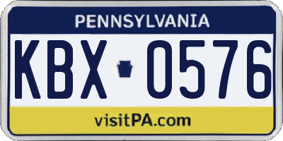 PA license plate KBX0576